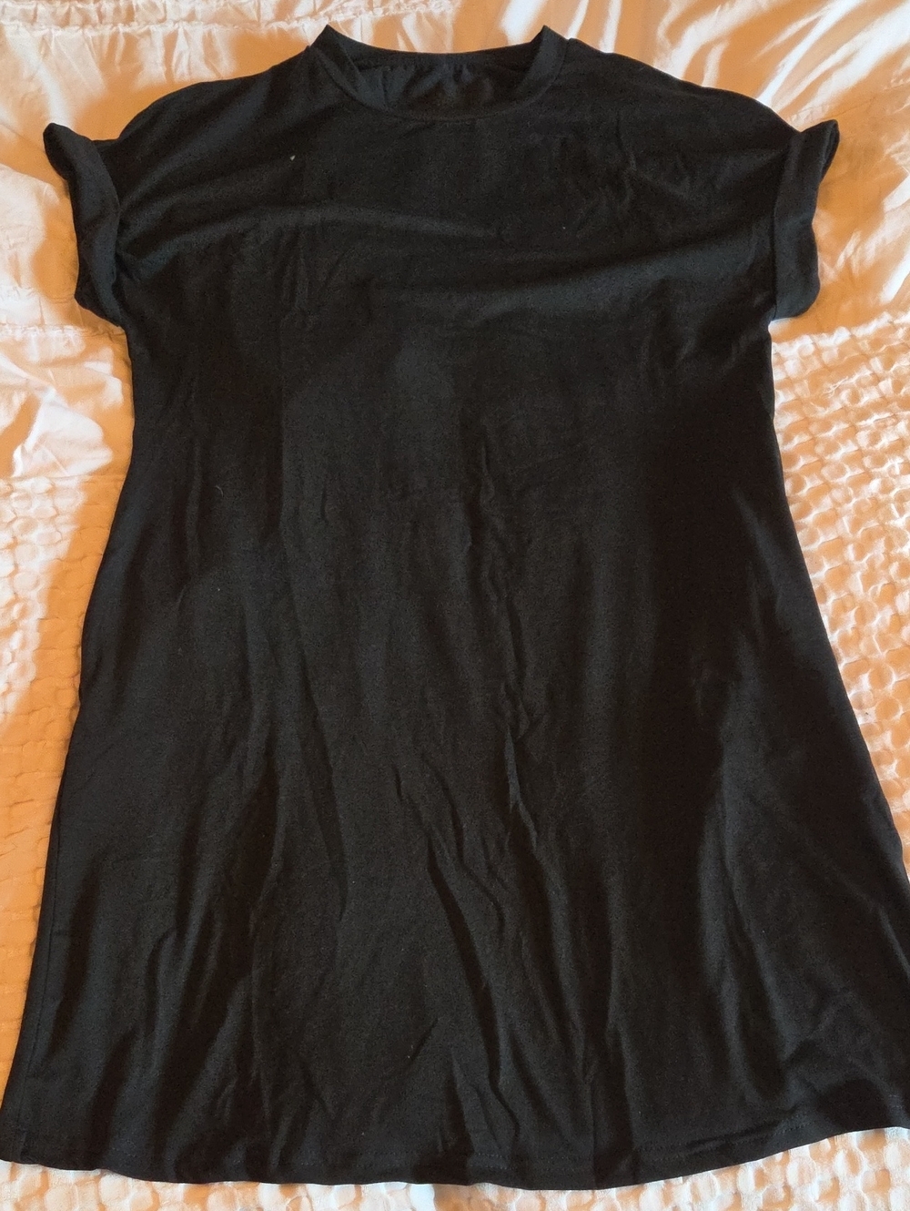 Black Women's Crew Neck T-Shirt Dress